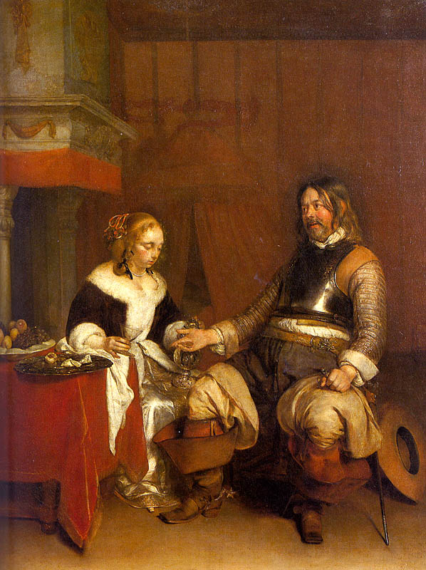 Soldier Offering a Young Woman Coins